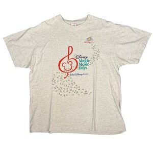 Vintage Walt Disney World Magic Music Days Graphic T Shirt‎ XL Gray Cotton Blend